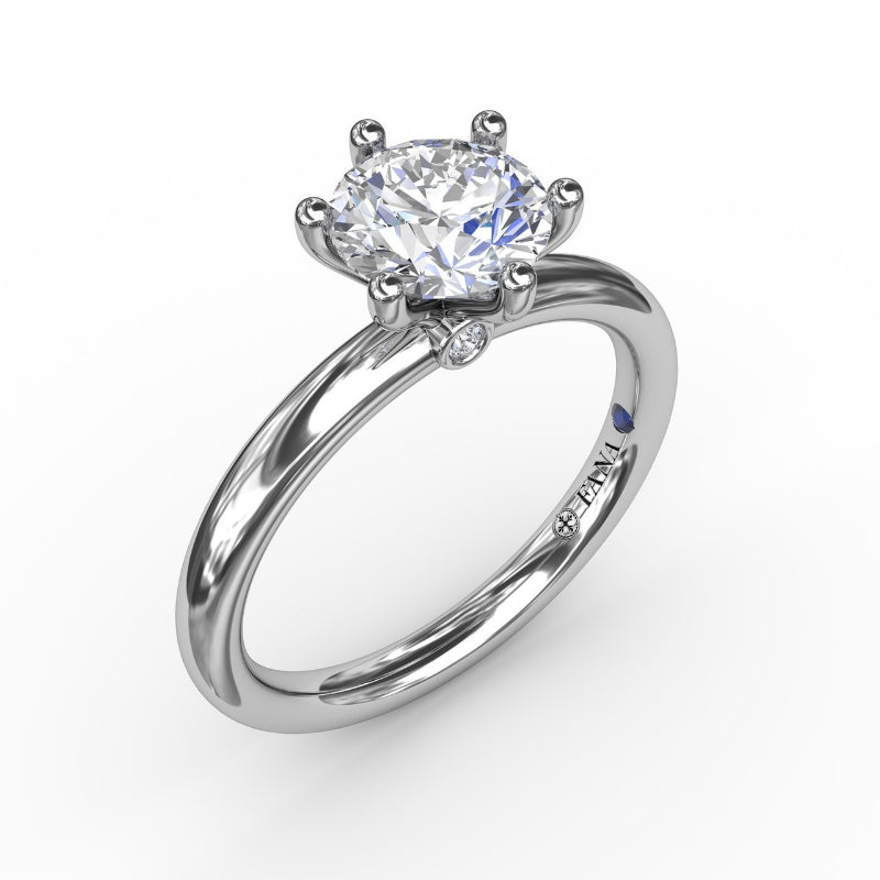 Fana Classic Six-Prong Round Diamond Solitaire Engagement Ring