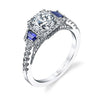 0.74tw Semi-Mount Engagement Ring 1ct Round/Cushion