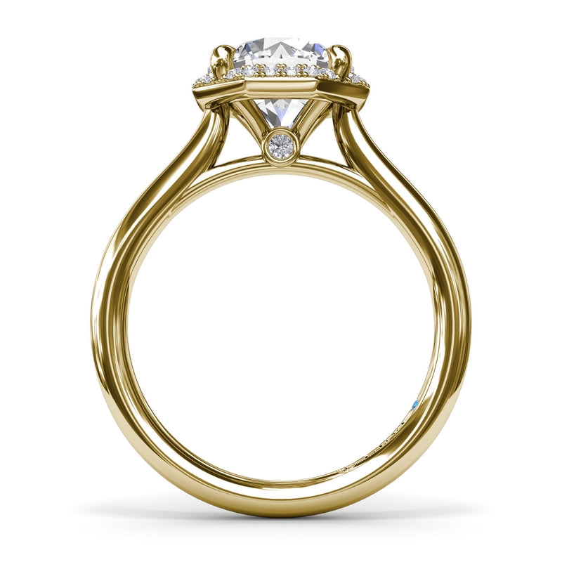 Fana Octagon Halo Diamond Engagement Ring