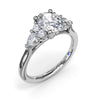 Fana Pear Side Cluster Diamond Engagement Ring