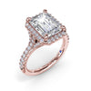 Fana Split Shank Diamond Halo Engagement Ring