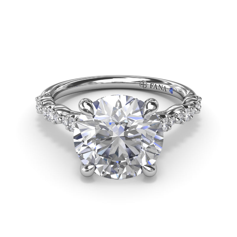 Fana Petite Pave Diamond Engagement Ring