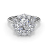 Fana Floral Halo Diamond Engagement Ring