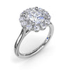 Fana Floral Halo Diamond Engagement Ring