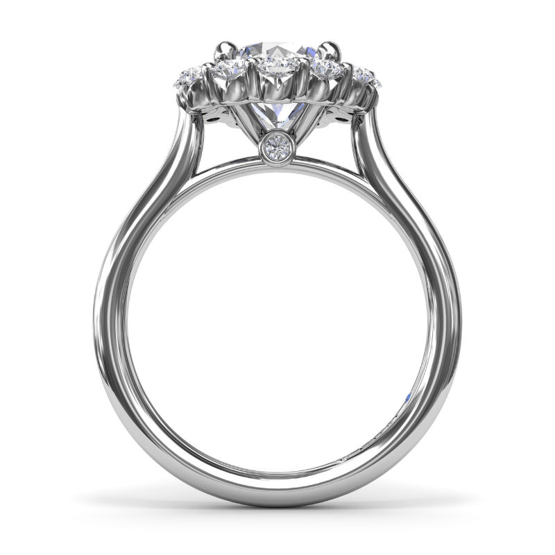 Fana Floral Halo Diamond Engagement Ring