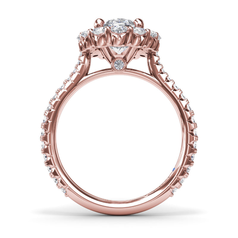 Fana Floral Halo Diamond Engagement Ring