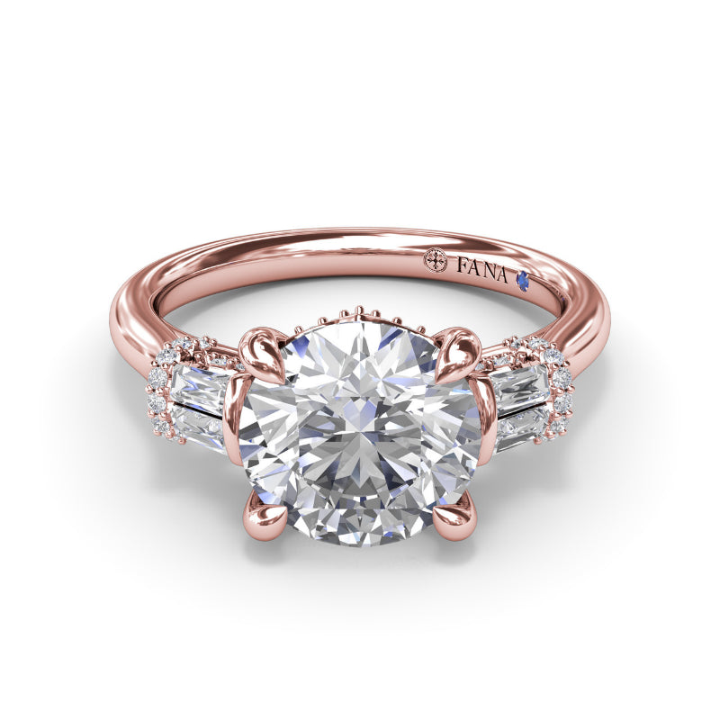 Fana Double Baguette Diamond Engagement Ring