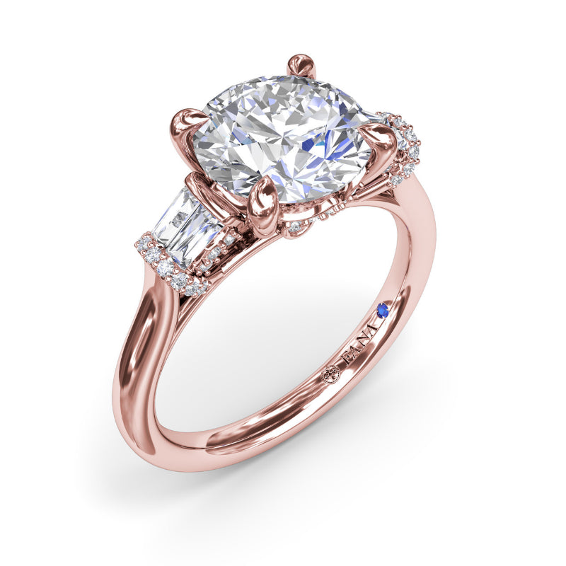 Fana Double Baguette Diamond Engagement Ring