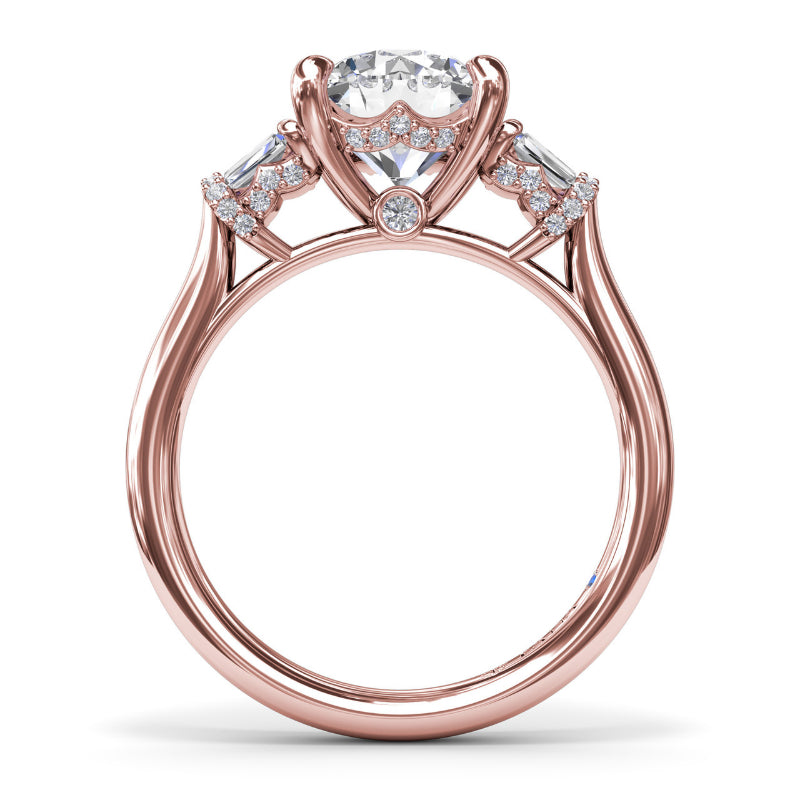 Fana Double Baguette Diamond Engagement Ring