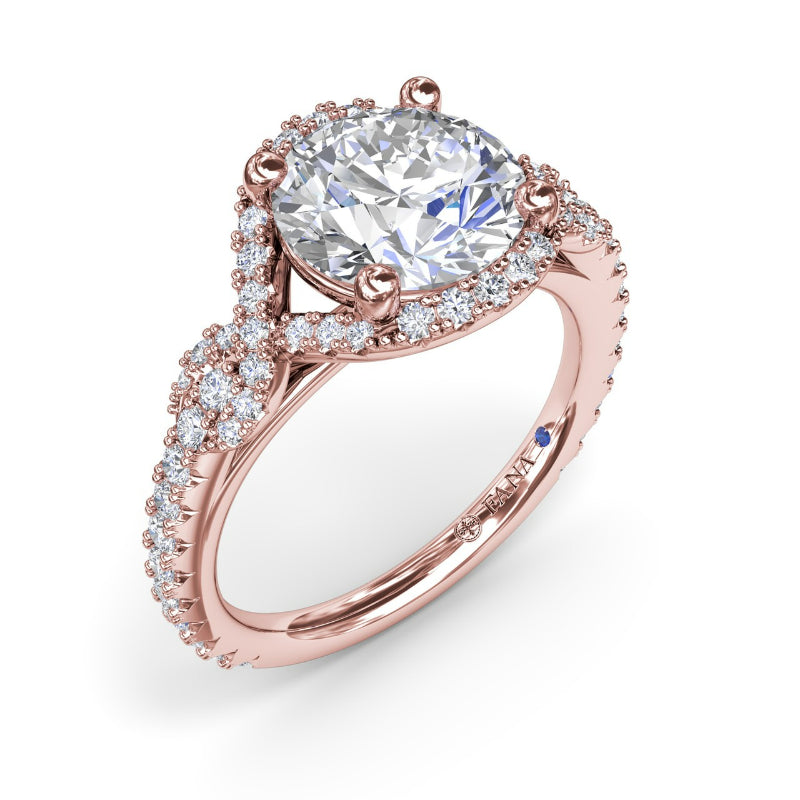 Fana Round Love Knot Diamond Engagement Ring
