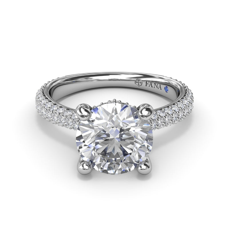 Fana Tapered Pave Diamond Engagement Ring