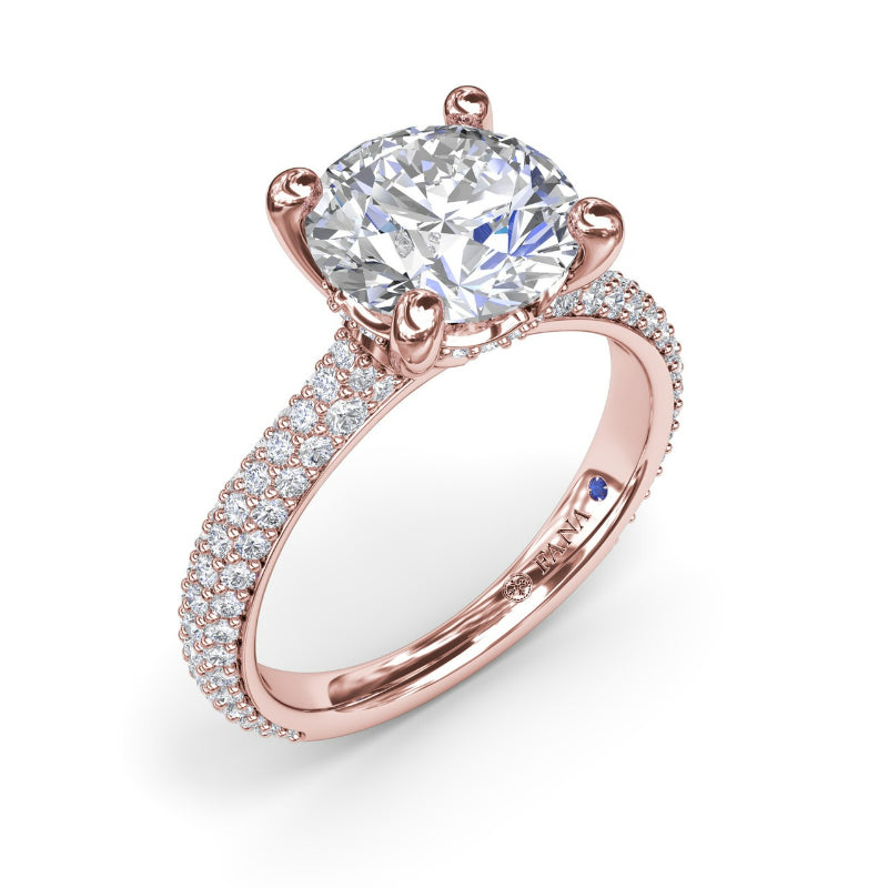 Fana Tapered Pave Diamond Engagement Ring
