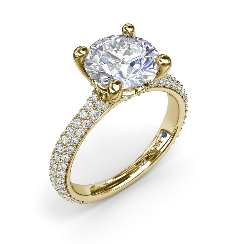 Fana Tapered Pave Diamond Engagement Ring