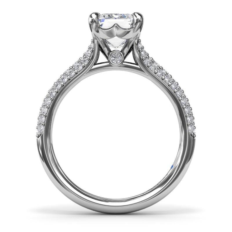 Fana Split Shank Tapered Pave Engagement Ring