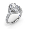 Fana Double Pave Diamond Halo Engagement Ring