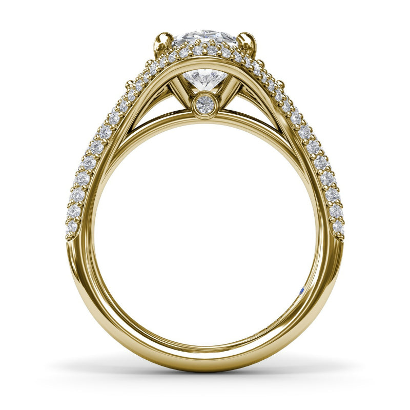 Fana Double Pave Diamond Halo Engagement Ring