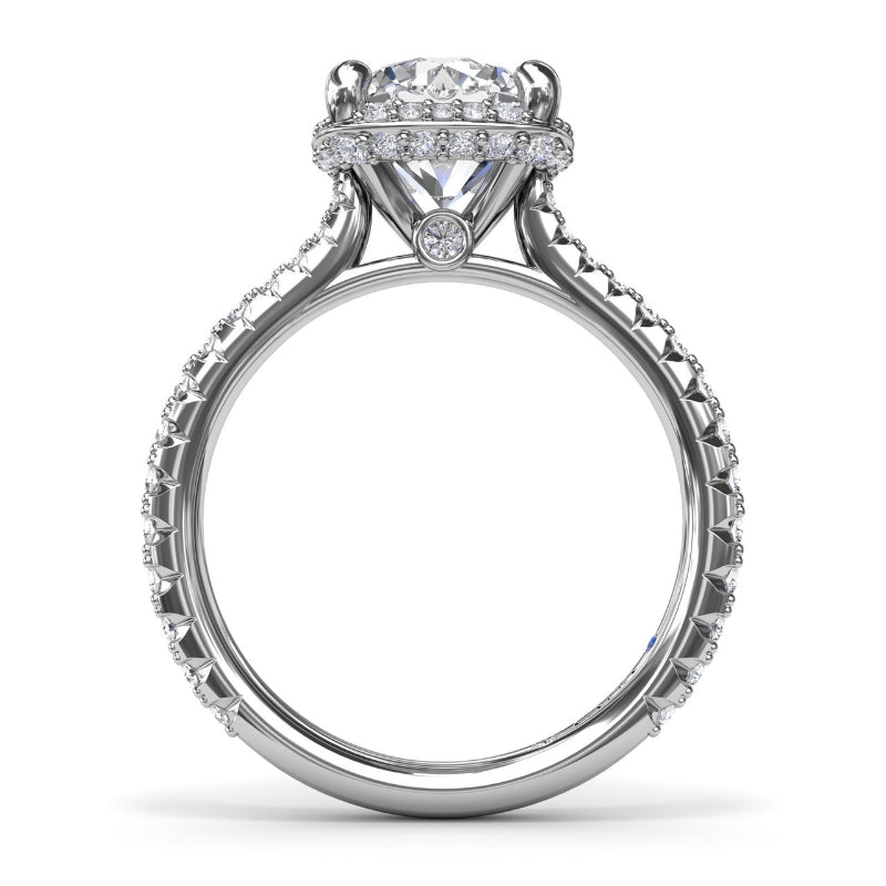 Fana Cushion Cut Diamond Halo Engagement Ring