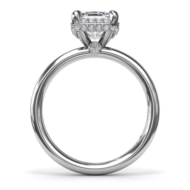 Fana Emerald Cut Halo Diamond Engagement Ring