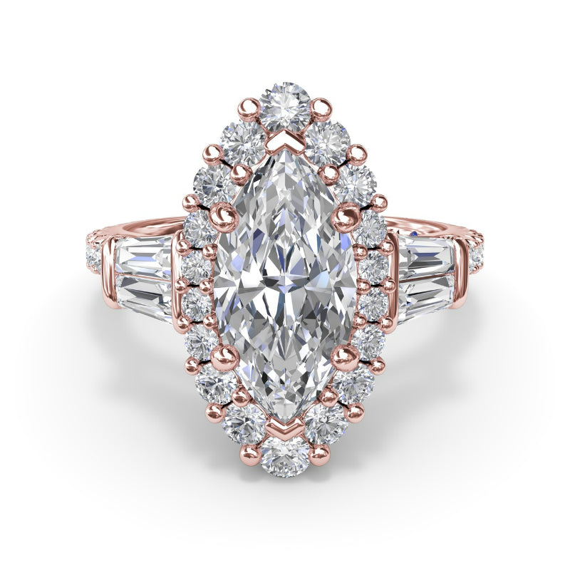 Fana Marquise Baguette Diamond Engagement Ring