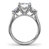 Fana Three Stone Trapezoid Diamond Engagement Ring