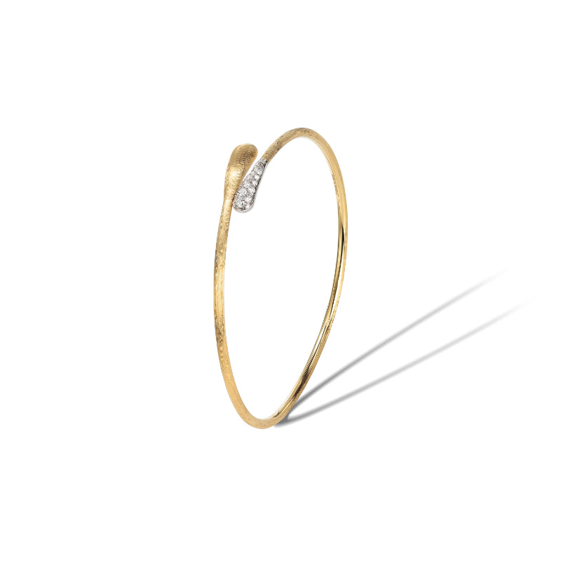 Marco Bicego Lucia Collection 18K Yellow Gold and Diamond Hugging Cuff