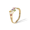 Marco Bicego Jaipur Color Collection 18K Yellow Gold Mixed Gemstone Three Row Bangle