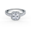 Kirk Kara CARMELLA halo Engagement Rings 18k Gold White 14DP .24 20DR .15 CHANNEL HALO RING