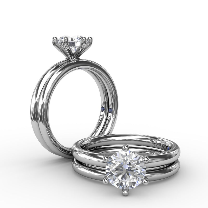 Fana Classic Six-Prong Round Diamond Solitaire Engagement Ring