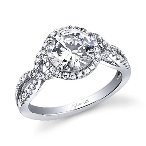 0.36tw Semi-Mount Engagement Ring With 1ct Round Head
