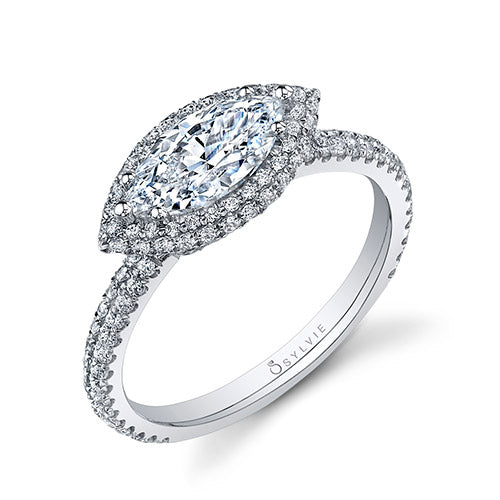 0.56tw Semi-Mount Engagement Ring With 10X5 Marquise Head