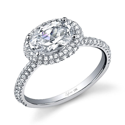 0.51tw Semi-Mount Engagement Ring With 7.5X5 Oval Head