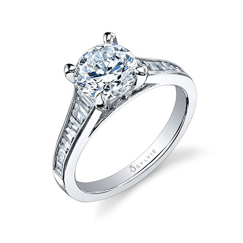 0.66tw Semi-Mount Engagement Ring With 1.50ct Round