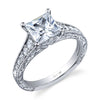 0.36tw Semi-Mount Engagement Ring With 2ct Princess Head
