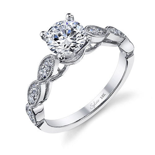 0.36tw Semi-Mount Engagement Ring With 1ct Rb Head
