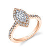 Marquise Cut Classic Halo Engagement Ring - Chantelle 18k Gold Rose