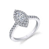 Marquise Cut Classic Halo Engagement Ring - Chantelle Platinum White