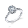 Oval Cut Classic Halo Engagement Ring - Chantelle Platinum White