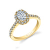 Oval Cut Classic Halo Engagement Ring - Chantelle 18k Gold Yellow