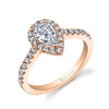 Pear Shaped Classic Halo Engagement Ring - Chantelle 18k Gold Rose