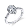 Pear Shaped Classic Halo Engagement Ring - Chantelle Platinum White