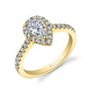 Pear Shaped Classic Halo Engagement Ring - Chantelle 14k Gold Yellow