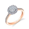 Round Cut Classic Two Tone Halo Engagement Ring - Chantelle 18k Gold Rose
