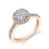 Round Cut Classic Halo Engagement Ring - Chantelle 18k Gold Rose