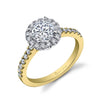 Round Cut Classic Two Tone Halo Engagement Ring - Chantelle 18k Gold Yellow