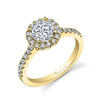 Round Cut Classic Halo Engagement Ring - Chantelle 18k Gold Yellow