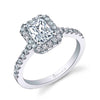 Emerald Cut Classic Two Tone Halo Engagement Ring - Chantelle Platinum White