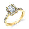 Emerald Cut Classic Halo Engagement Ring - Chantelle 18k Gold Yellow