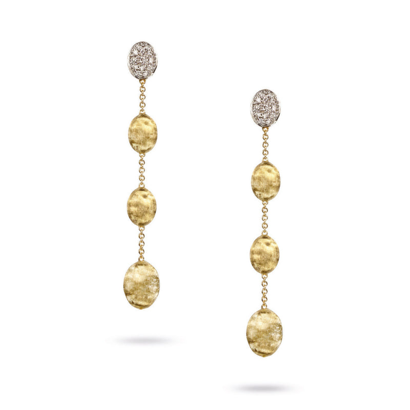Marco Bicego 18K Yellow Gold & Diamond Pave Four Drop Earrings