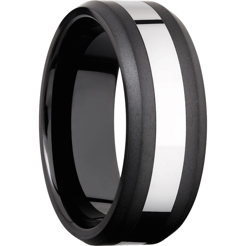 Lashbrook Black & White Tungsten Men's Wedding Band