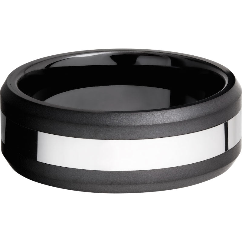 Lashbrook Black & White Tungsten Men's Wedding Band